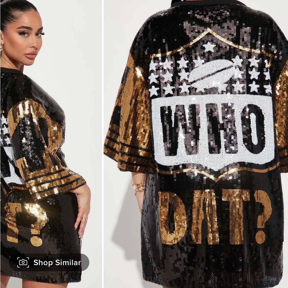 Saints football sequins shirt dress.. one sz fits all